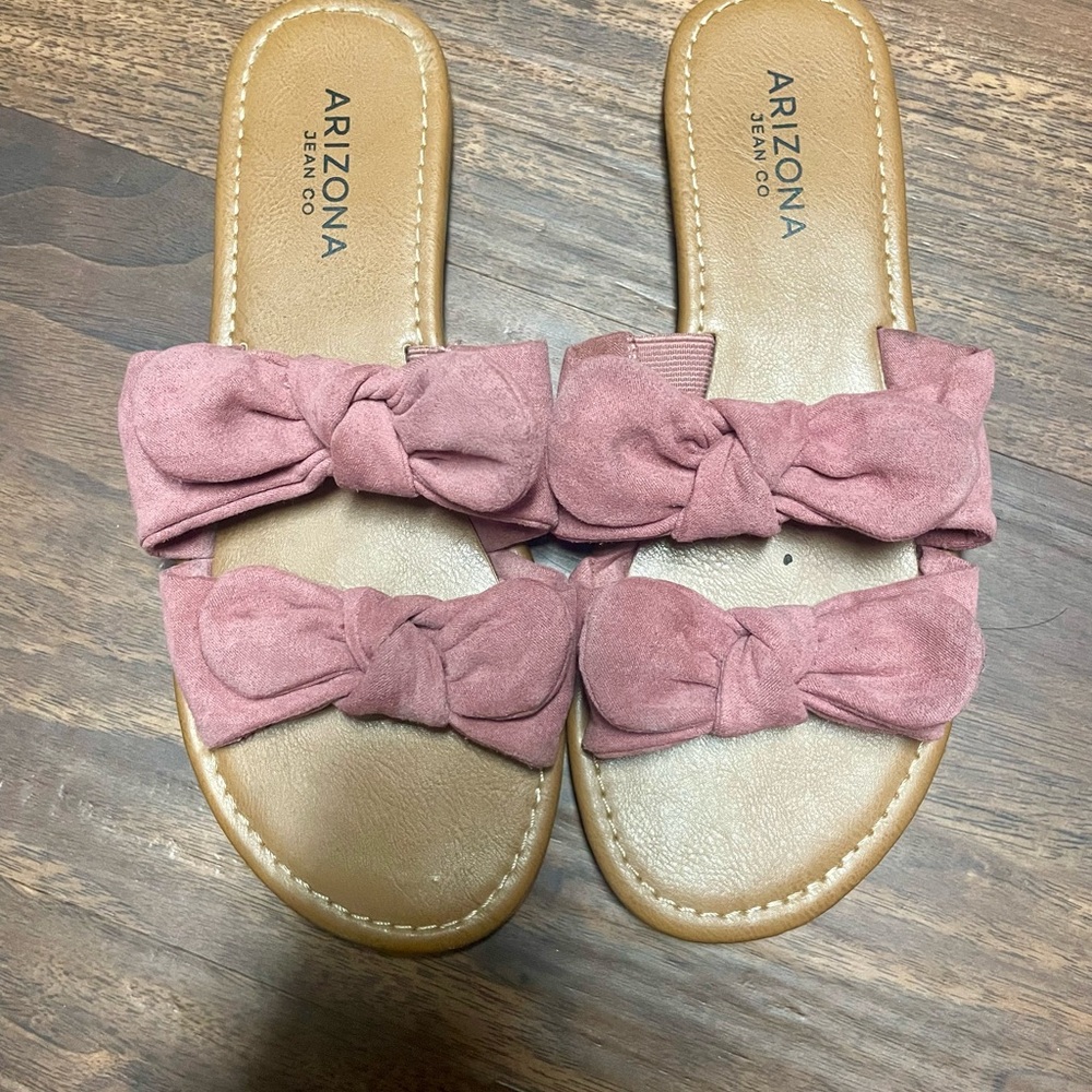 Pink Bow Slide Sandals